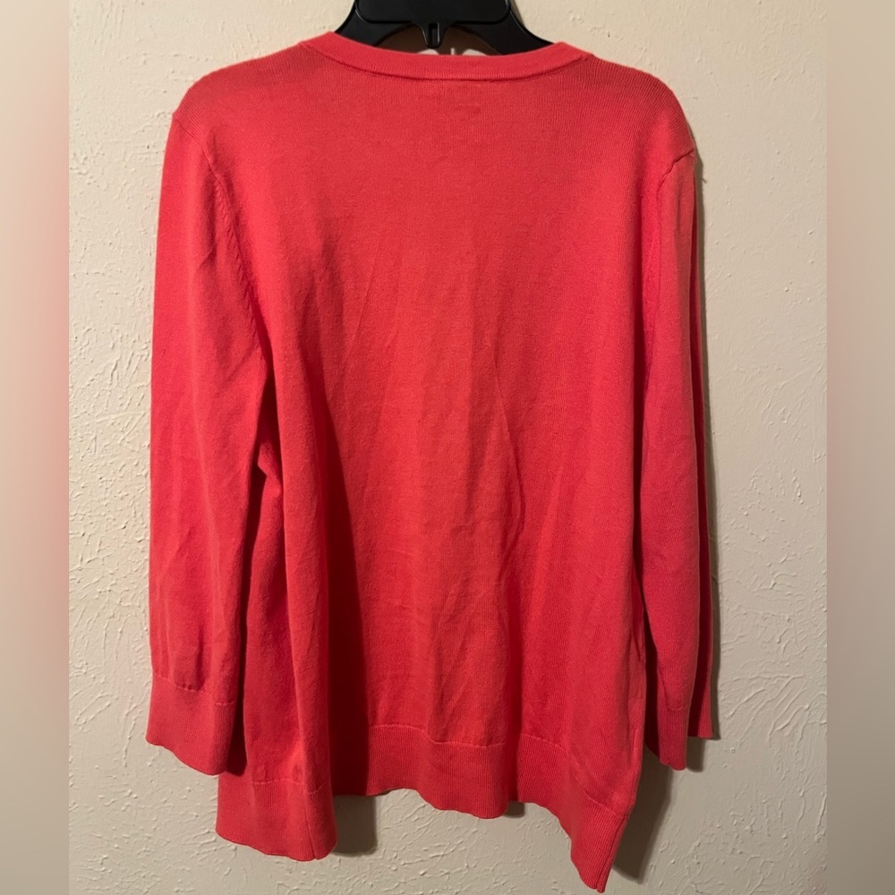 LOFT Orange Cardigan, Size M - Picture 2 of 6